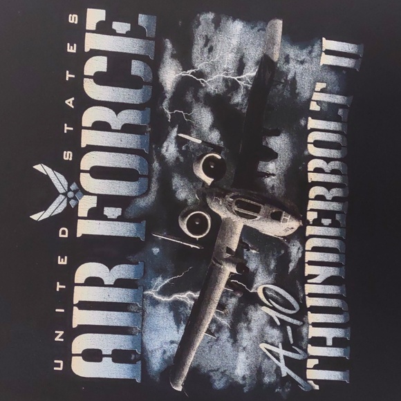 U.S. Air Force Thunderbolt II Black Short Sleeve T- Shirt, Large - Picture 2 of 3